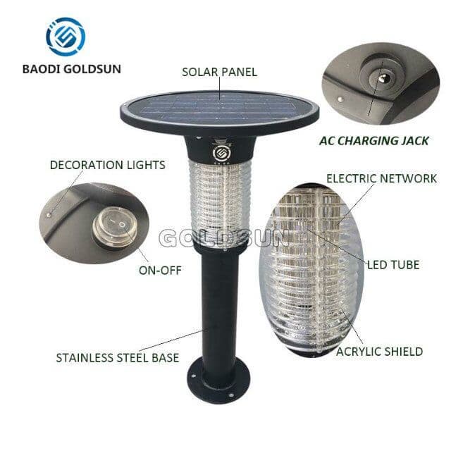 Big power outdoor solar mosquito killer lamp_